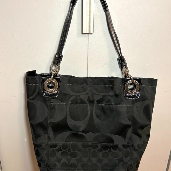 COACH BLACK "C" ALLOVER LOGO SHOULDER BAG MODEL- D1249-20884M - Picture 2 of 10